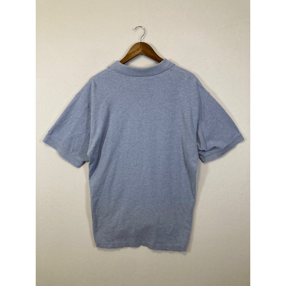 IZOD Polo‎ Shirt Mens XL Light Blue Heather Cotton Pique Short Sleeve Logo